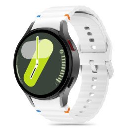 Tech-Protect silikoninis sportinis dirželis, skirtas Samsung Galaxy Watch 4/ 5/ 5 Pro/ 6/ 7/ FE – baltas