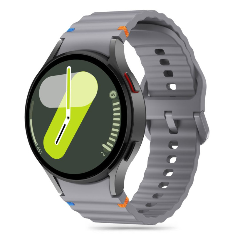 Tech-Protect silikoninis sportinis dirželis, skirtas Samsung Galaxy Watch 4/ 5/ 5 Pro/ 6/ 7/ FE – pilkas