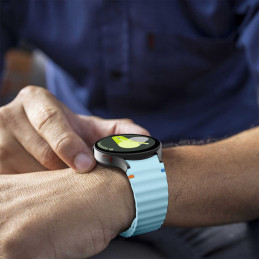 Tech-Protect silikoninis sportinis dirželis, skirtas Samsung Galaxy Watch 4 / 5 / 5 Pro / 6 / 7 / FE - dangaus mėlynas