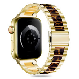 Tech-Protect modernus Apple Watch 4/ 5/ 6/ 7/ 8/ 9/ SE dirželis (38/ 40/ 41mm) – auksinis/ leopardas