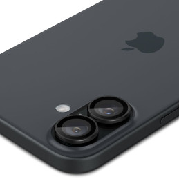Spigen Glass tR EZ Fit Optik Pro grūdintas stiklas, skirtas iPhone 16 Plus kamerai (2 vnt) - juodas