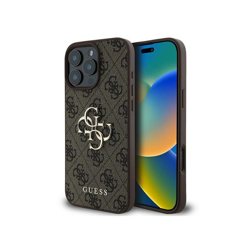 Guess 4G Big Logo dėklas, skirtas iPhone 16 Pro - rudas