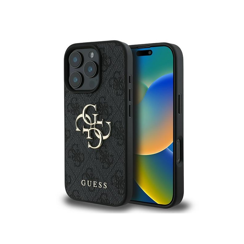 Guess 4G Big Logo dėklas, skirtas iPhone 16 Pro - juodas