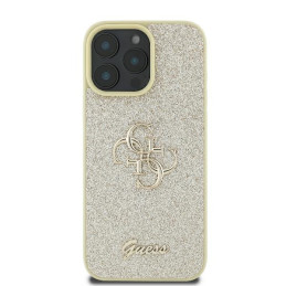Guess Fixed Glitter Big 4G dėklas iPhone 16 Pro - auksinis