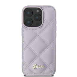 Guess Quilted Metal Logo dėklas skirtas iPhone 16 Pro - šviesiai violetinė