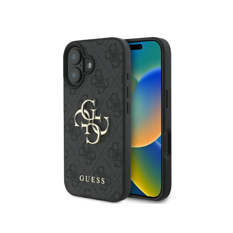 Guess 4G Big Logo dėklas iPhone 16 - juodas