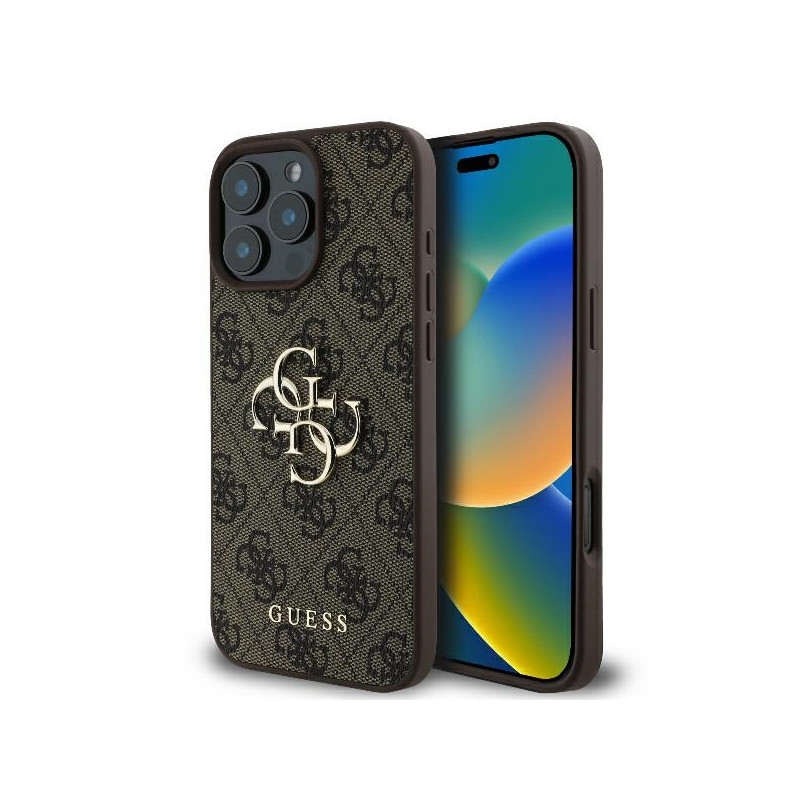 Guess 4G Big Logo dėklas, skirtas iPhone 16 Pro Max - rudas
