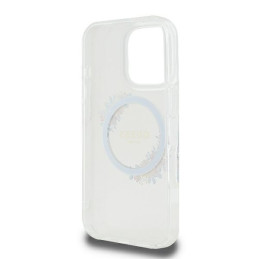 Guess IML Flowers Wreath MagSafe dėklas iPhone 16 Pro Max - skaidrus