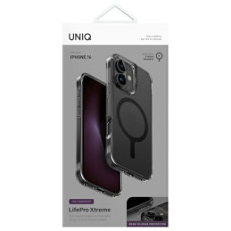 UNIQ LifePro Xtreme Magclick įkrovimo dėklas iPhone 16 - juodas