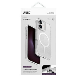 UNIQ LifePro Xtreme Magclick įkrovimo dėklas iPhone 16 - skaidrus