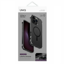 UNIQ LifePro Xtreme Magclick įkrovimo dėklas, skirtas iPhone 16 Pro Max - pilkas