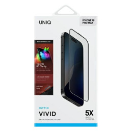 UNIQ Optix Vivid grūdintas stiklas su aplikatoriumi, skirtas iPhone 16 Pro Max