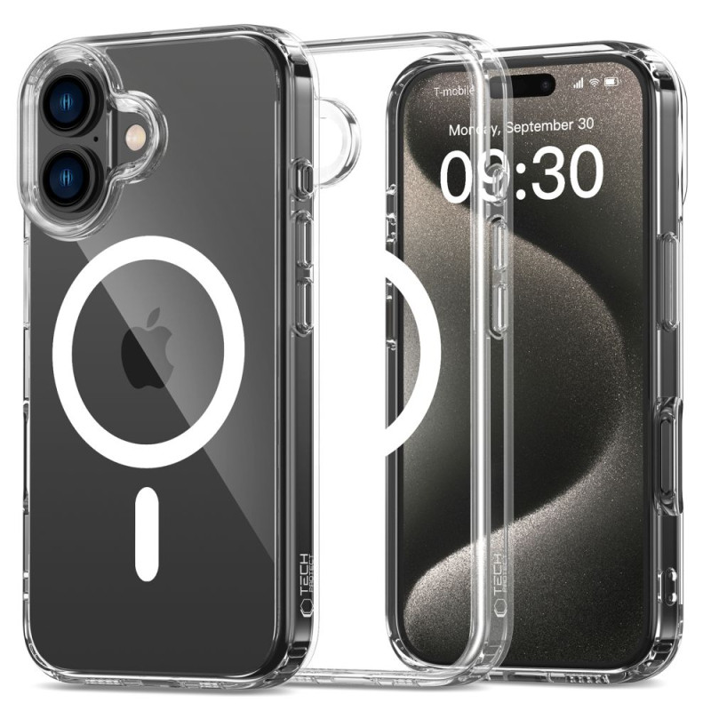 Tech-Protect FlexAir Hybrid MagSafe dėklas iPhone 16 - skaidrus