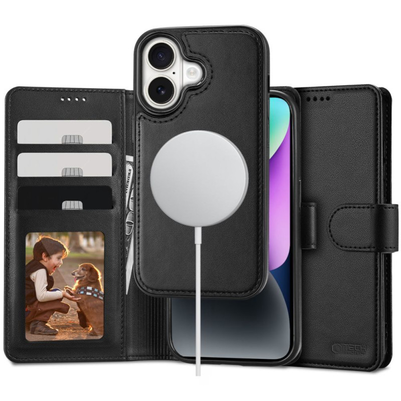 Tech-Protect Wallet MagSafe dėklas su pinigine iPhone 16 - juodas