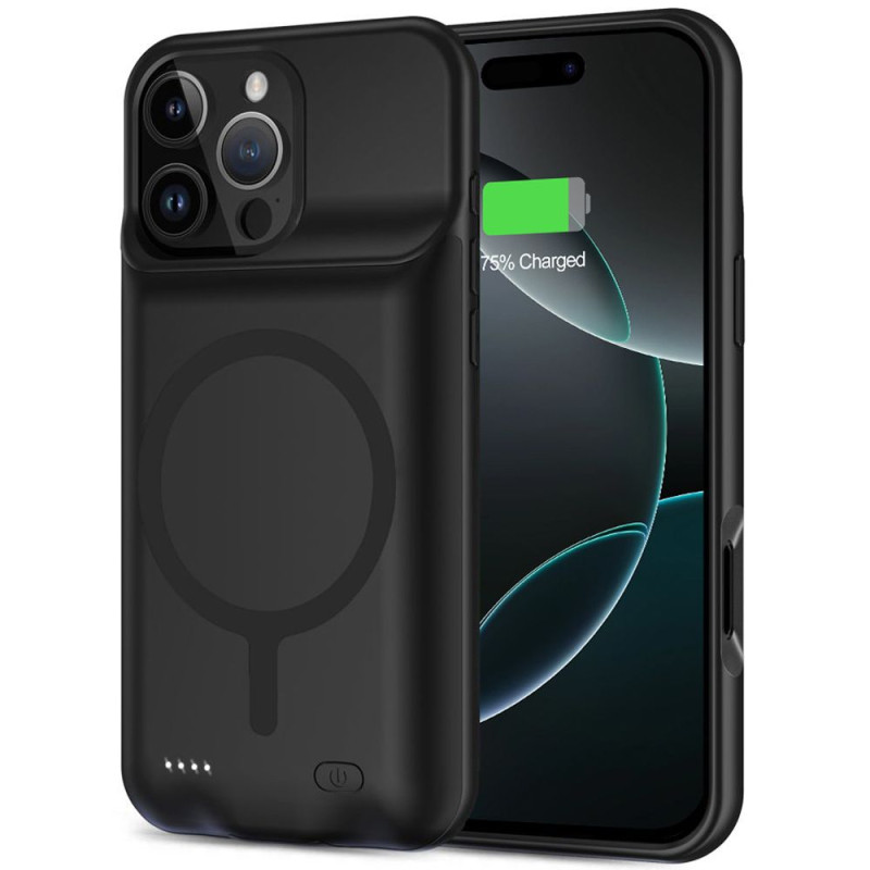 Tech-Protect PowerCase MagSafe dėklas su 7000 mAh maitinimo bloku, skirtas iPhone 16 Pro - juodas