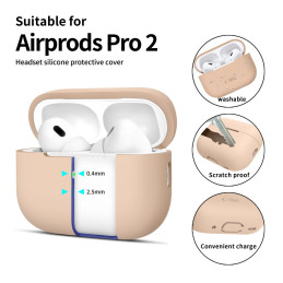 Tech-Protect silikoninis dėklas Apple AirPods Pro 1/ 2 - smėlio spalvos