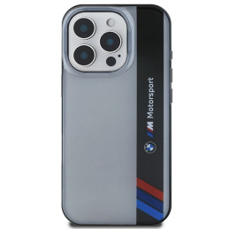 BMW Motosport IML Vertical Stripe dėklas iPhone 16 Pro - pilkas