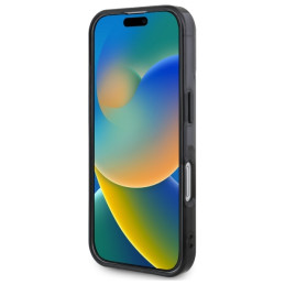 BMW Motosport IML Random Stripes dėklas iPhone 16 Plus - juodas
