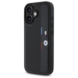 BMW M Perforated Tricolor Detail Line dėklas iPhone 16 - juodas