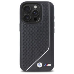 BMW M Perforated Twisted Line MagSafe dėklas iPhone 16 Pro - juodas