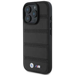 BMW M perforuota ir susiūta linija MagSafe dėklas iPhone 16 Pro - juodas