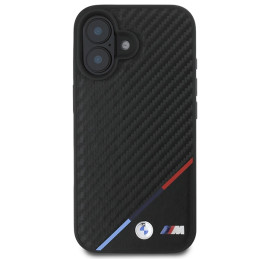 BMW M Carbon Tricolor Line MagSafe dėklas iPhone 16 - juodas