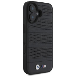 BMW M perforuota ir susiūta linija MagSafe dėklas iPhone 16 - juodas