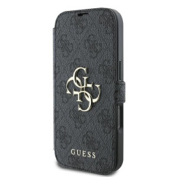 Guess 4G Metal Logo dėklas iPhone 16 Pro - juodas