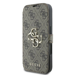 Guess 4G Metal Logo dėklas iPhone 16 Plus - rudas
