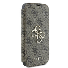 Guess 4G Metal Logo dėklas iPhone 16 Plus - rudas