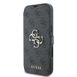 Guess 4G Metal Logo dėklas iPhone 16 Plus - juodas