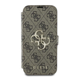 Guess 4G Metal Logo dėklas iPhone 16 - rudas