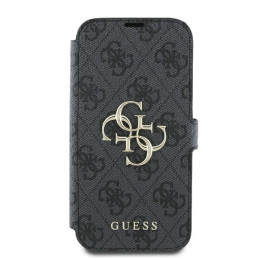 Guess 4G Metal Logo dėklas iPhone 16 - juodas