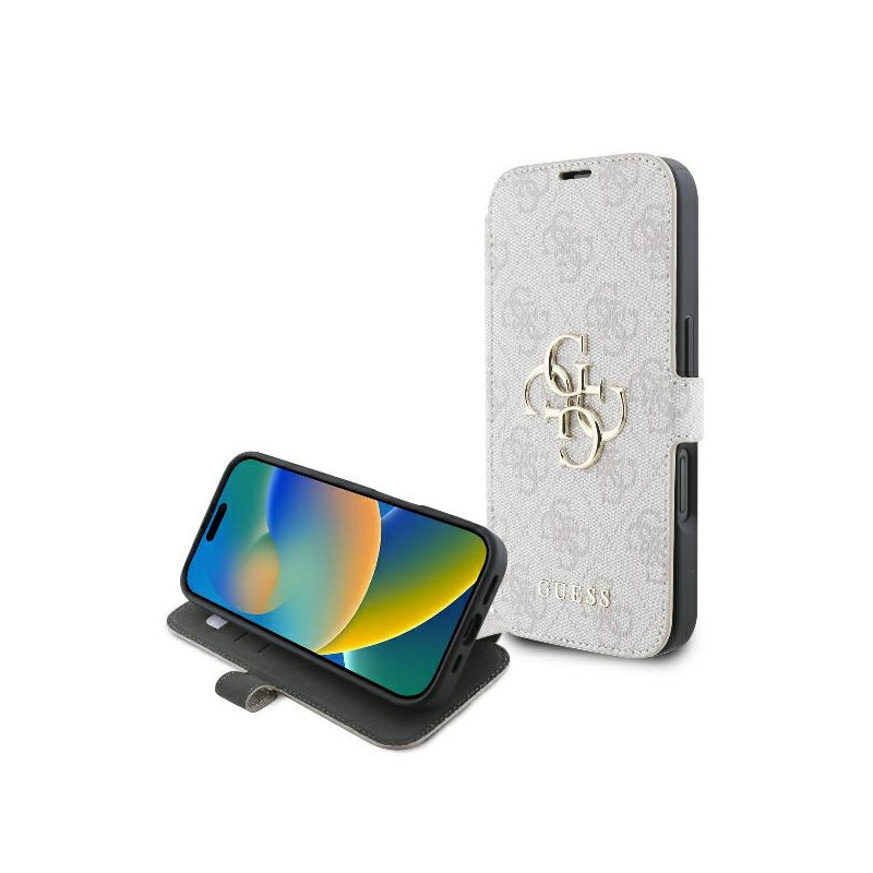 Guess 4G Metal Logo dėklas iPhone 16 - rožinis
