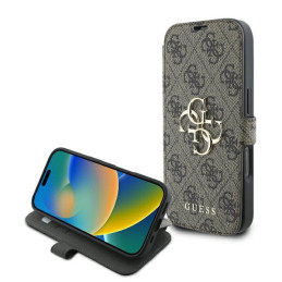 Guess 4G Metal Logo dėklas, skirtas iPhone 16 Pro Max - rudas