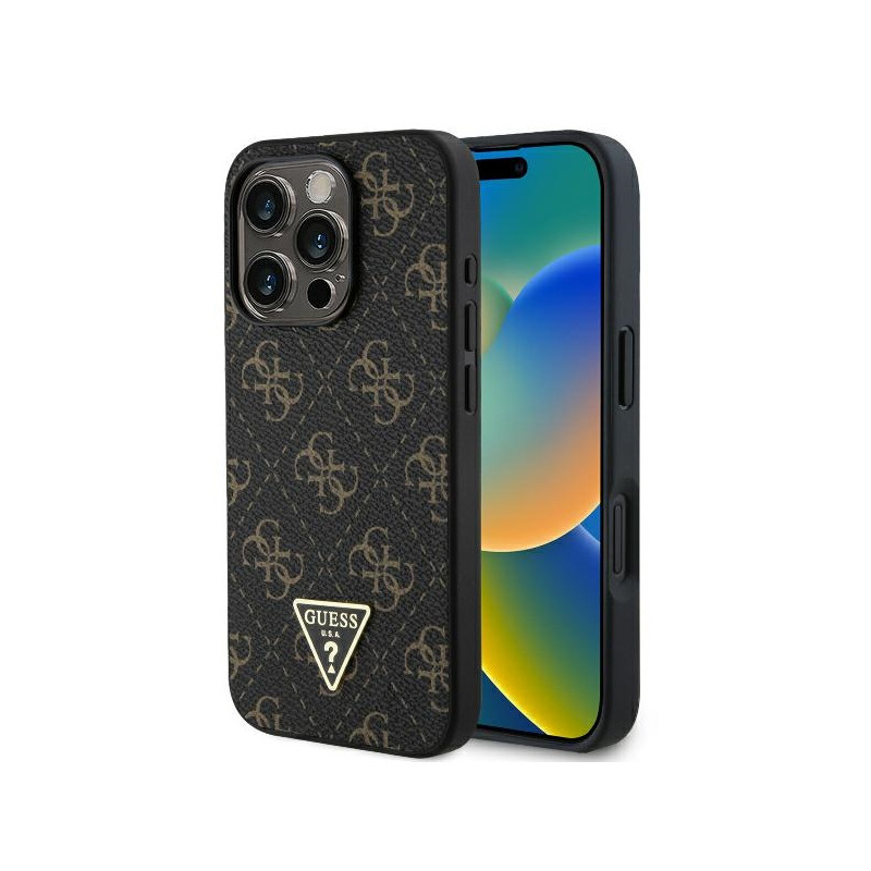 Guess New 4G Triangle dėklas iPhone 16 Pro - juodas