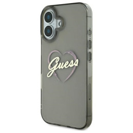 Guess IML Heart dėklas iPhone 16 Plus - juodas