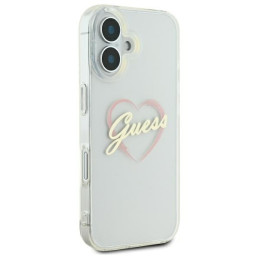 Guess IML Heart dėklas iPhone 16 plus - skaidrus