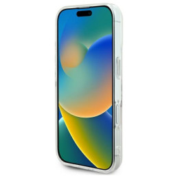 Guess IML Heart dėklas iPhone 16 plus - skaidrus