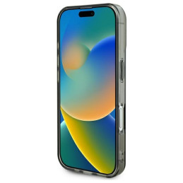 Guess IML Heart dėklas iPhone 16 - juodas