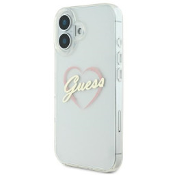 Guess IML Heart dėklas iPhone 16 - skaidrus