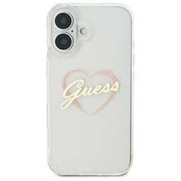 Guess IML Heart dėklas iPhone 16 - skaidrus