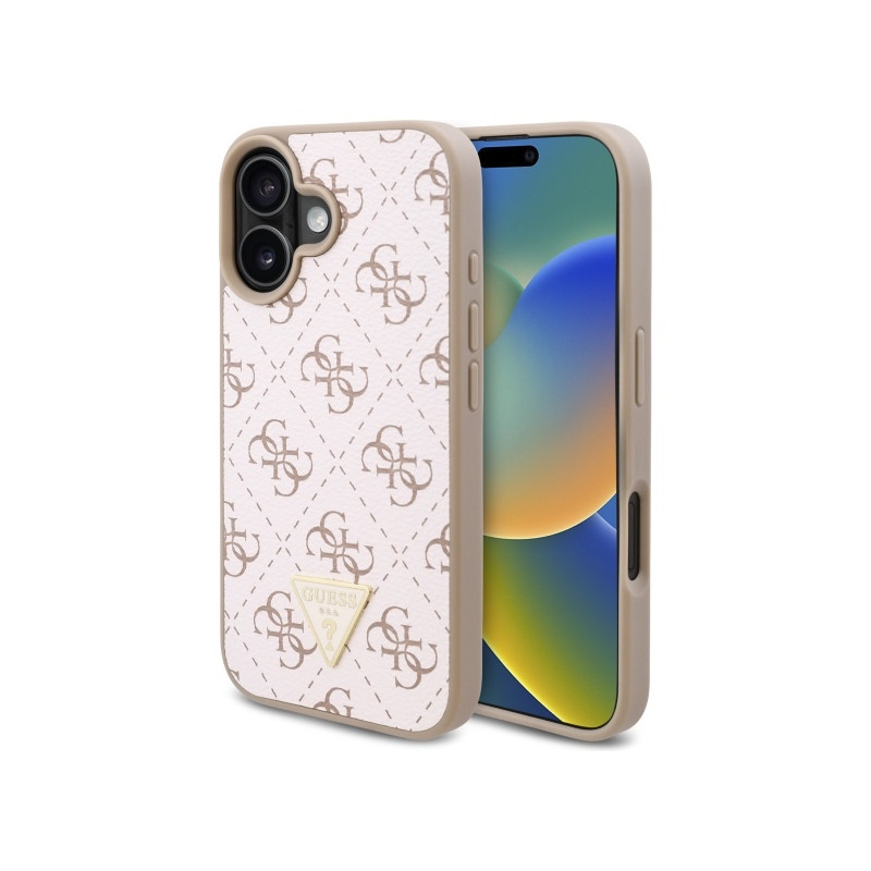 Guess New 4G Triangle dėklas iPhone 16 - baltas