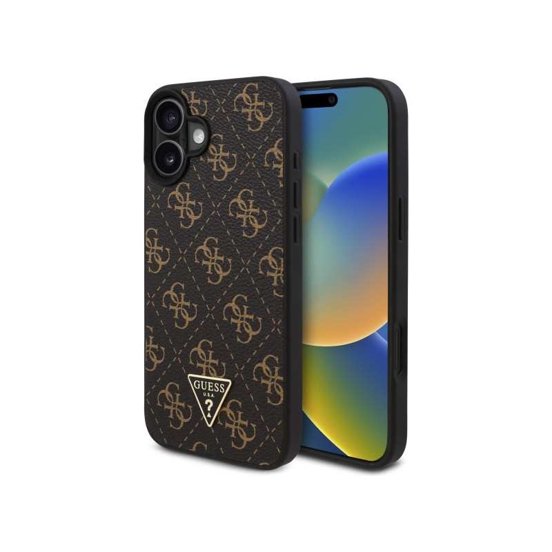 Guess New 4G Triangle dėklas, skirtas iPhone 16 6.1" - juodas