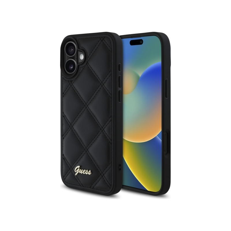 Guess New 4G Triangle dėklas iPhone 16 - juodas