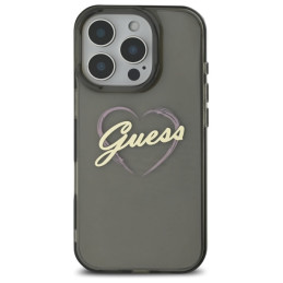Guess IML Heart dėklas iPhone 16 Pro Max - juodas