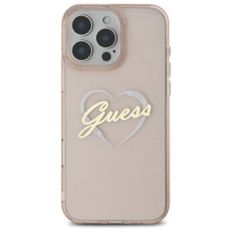 Guess IML Heart dėklas iPhone 16 Pro Max - rožinis