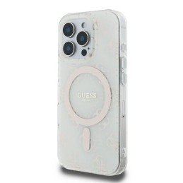 Guess IML 4G Background MagSafe dėklas iPhone 16 Pro - baltas