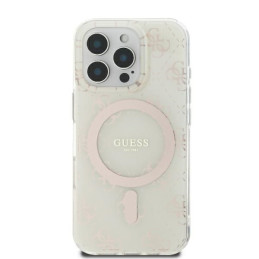 Guess IML 4G Background MagSafe dėklas iPhone 16 Pro - baltas