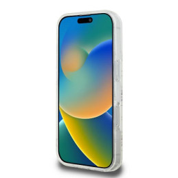 Guess IML 4G Background MagSafe dėklas iPhone 16 Pro - baltas